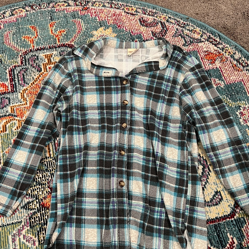 Plaid Button-Up Women's Top
